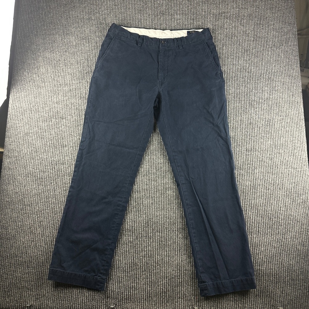 Polo Ralph Lauren Classic Fit Chino Pants Mens 35x32 Navy Blue Cotton Trousers